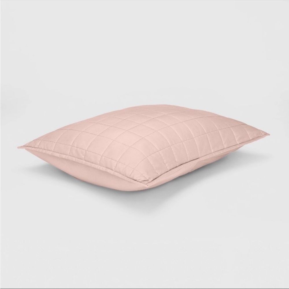 Sold Out 1 Pillowfort Pink Box Stitch Microfiber Kid's Sham NWT - Picture 3 of 4